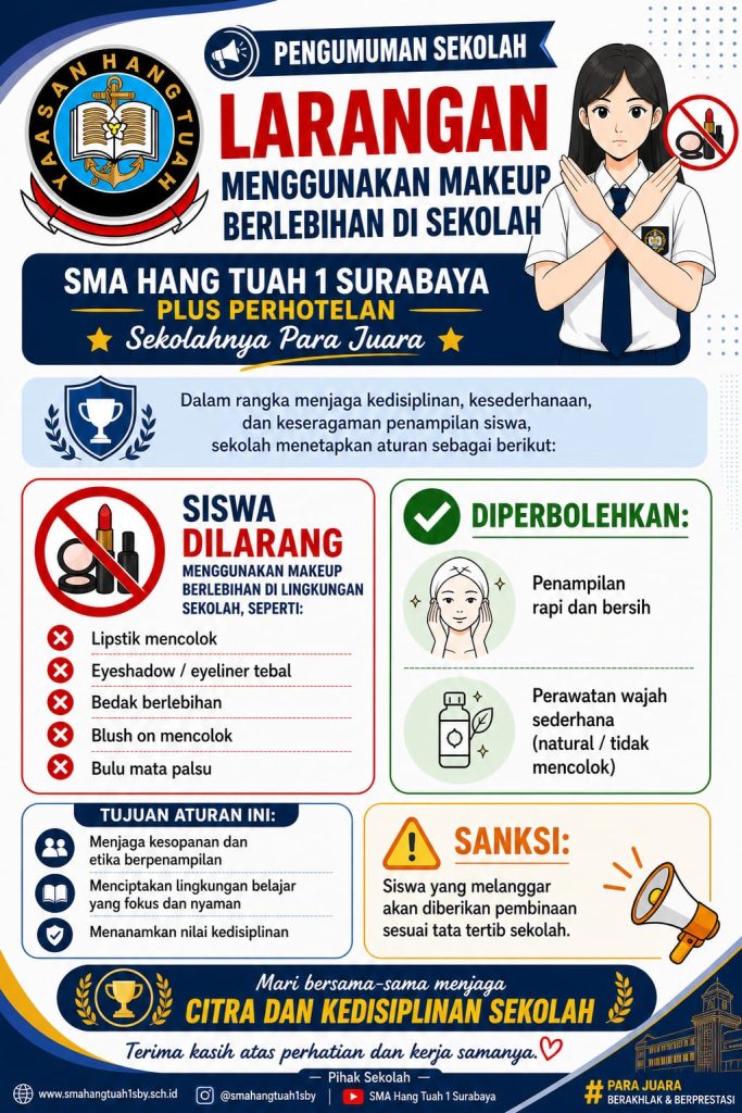 Flyer Larangan Menggunakan Makeup berlebihan di sekolah